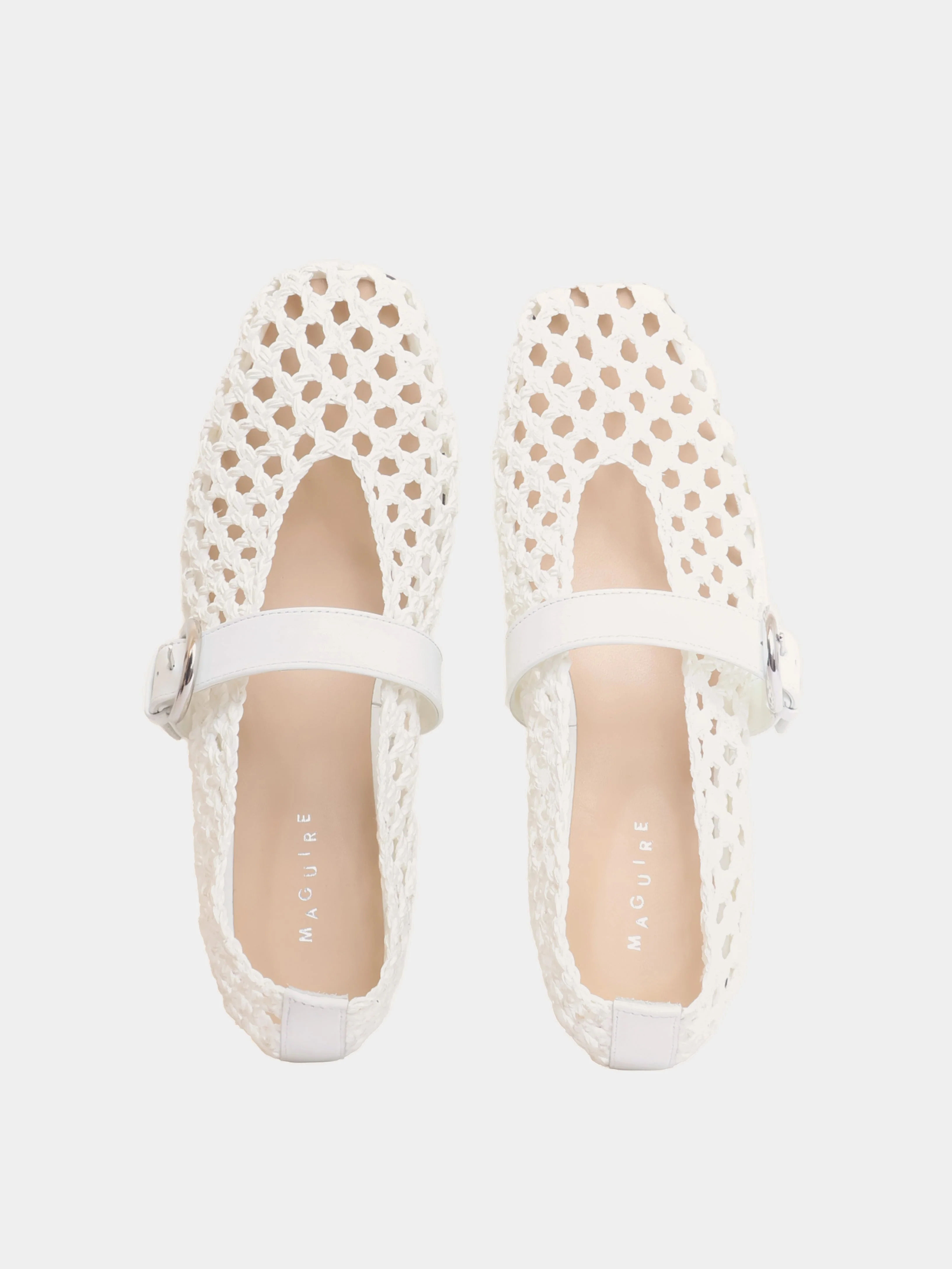 Aveiro Cream Woven Ballerina - Image 5