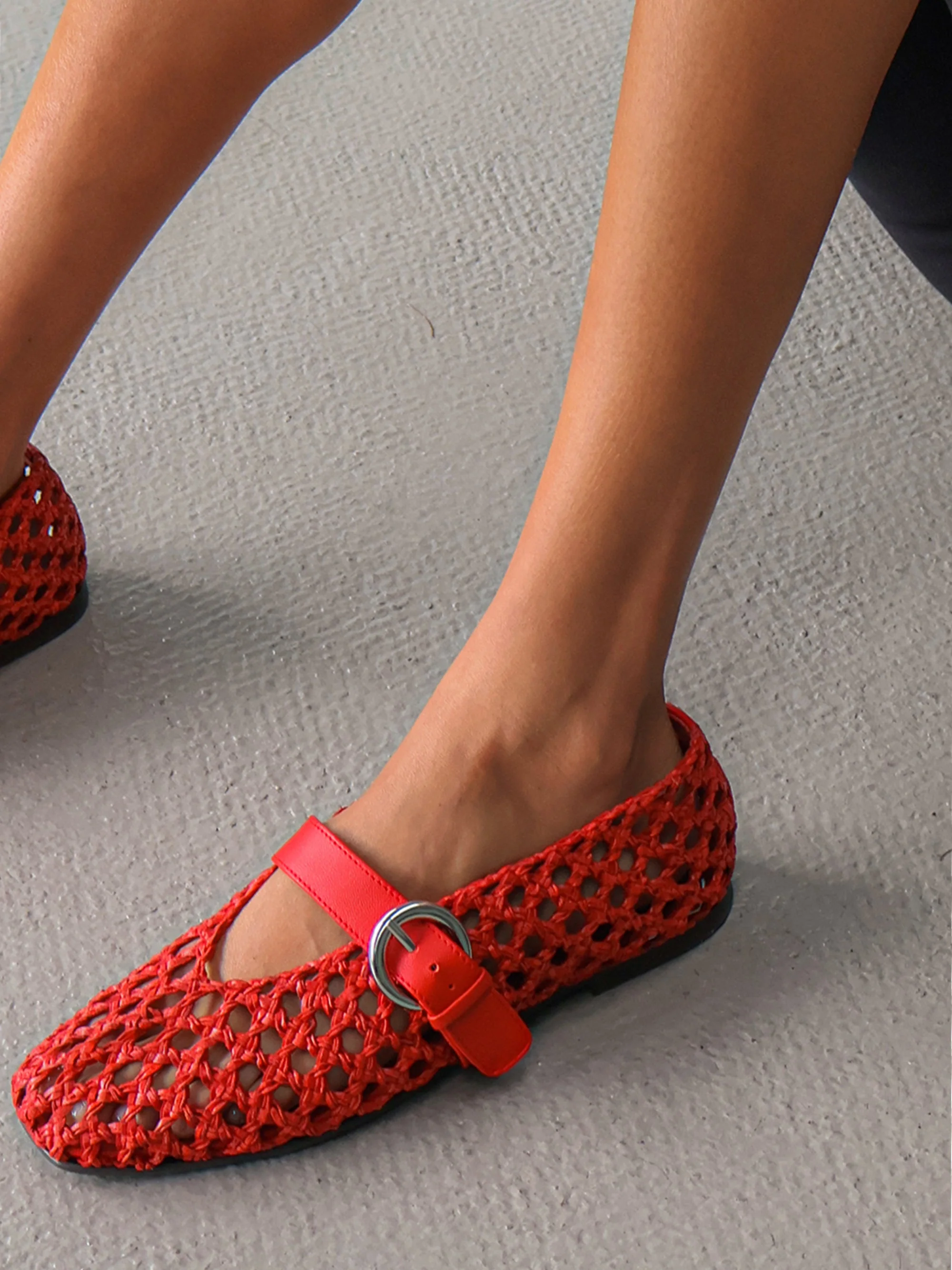 Aveiro Red Woven Ballerina - Image 6