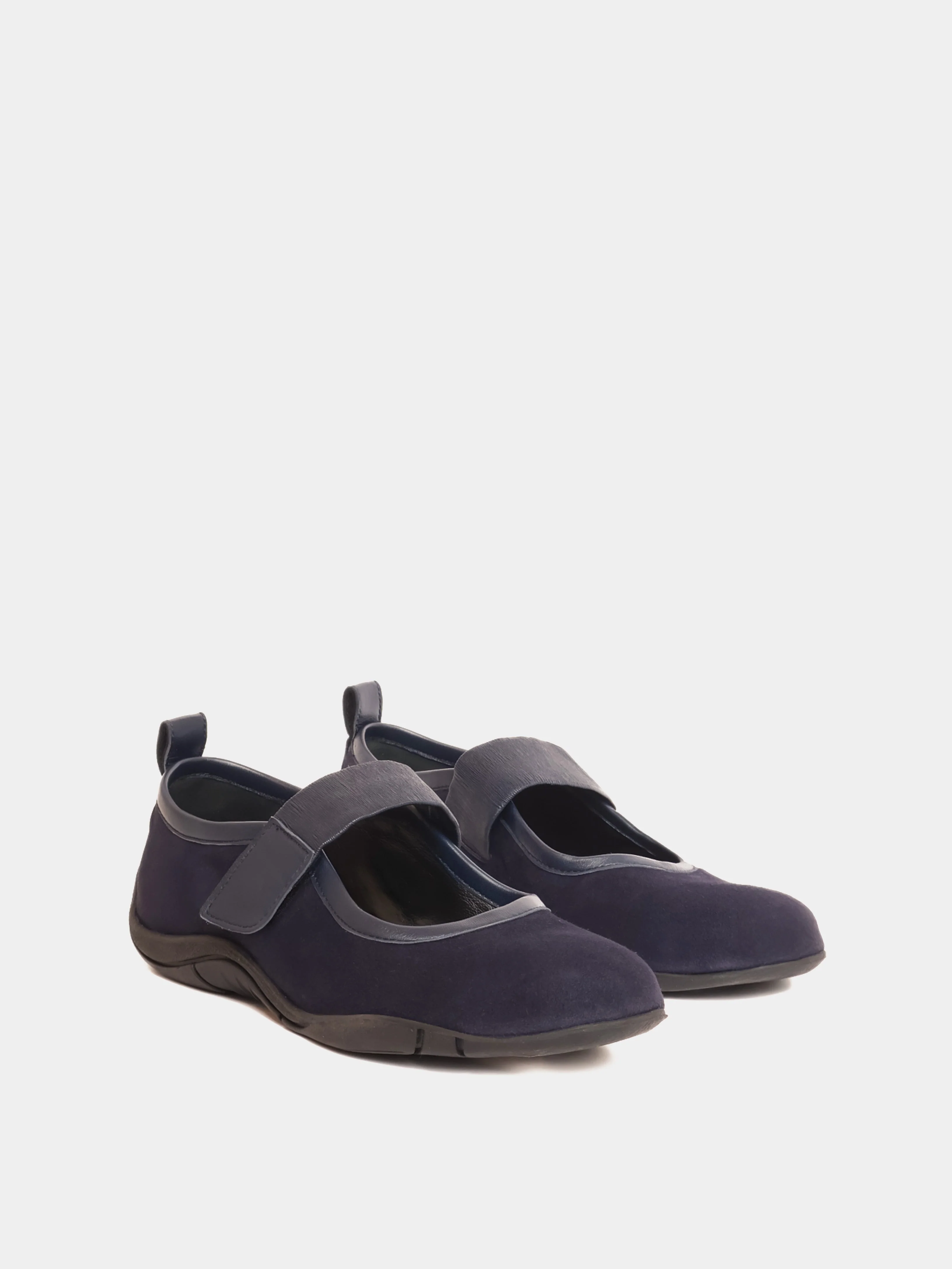 Evora Navy Suede Ballerina - Image 3