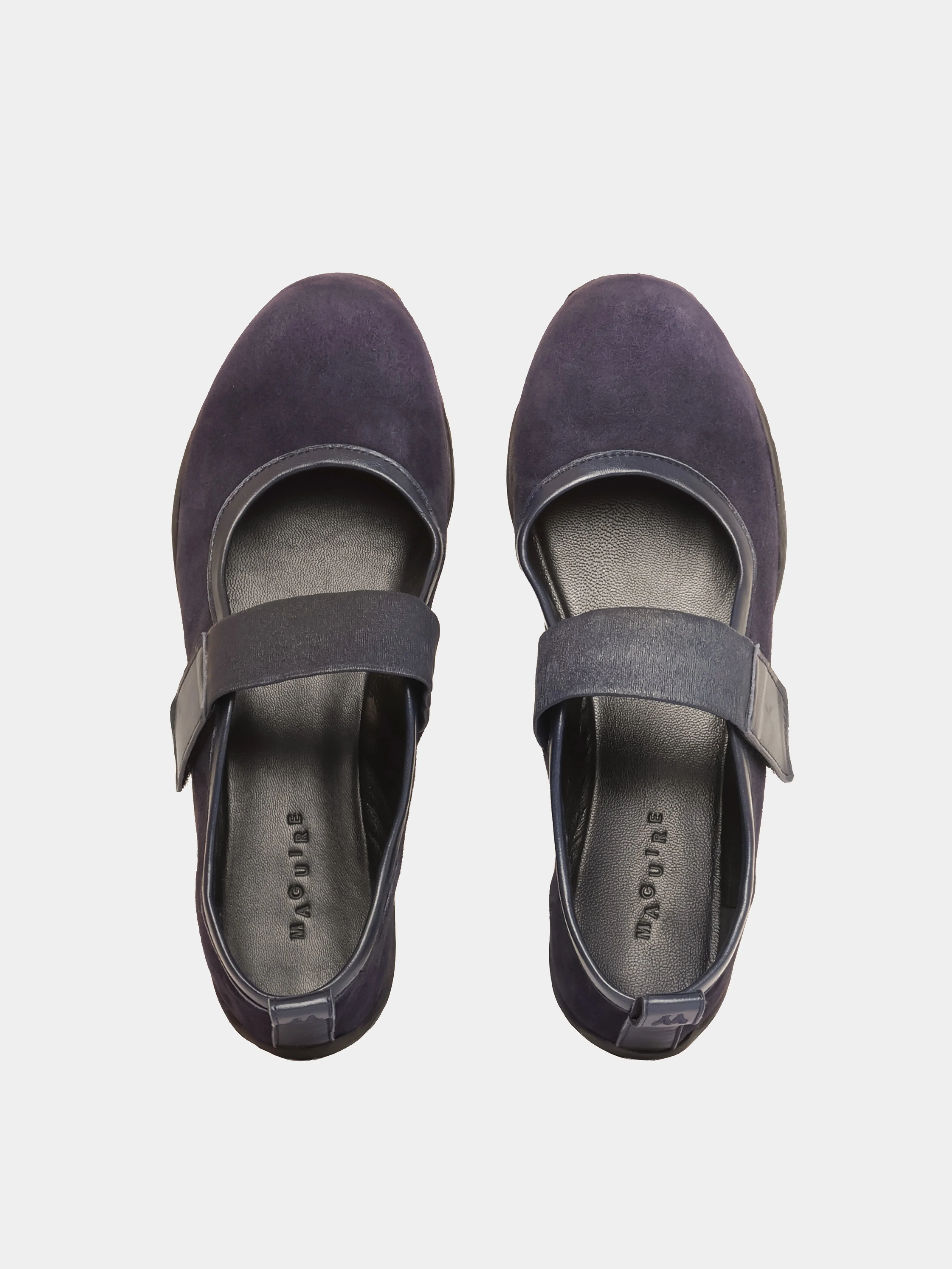 Evora Navy Suede Ballerina - Image 5