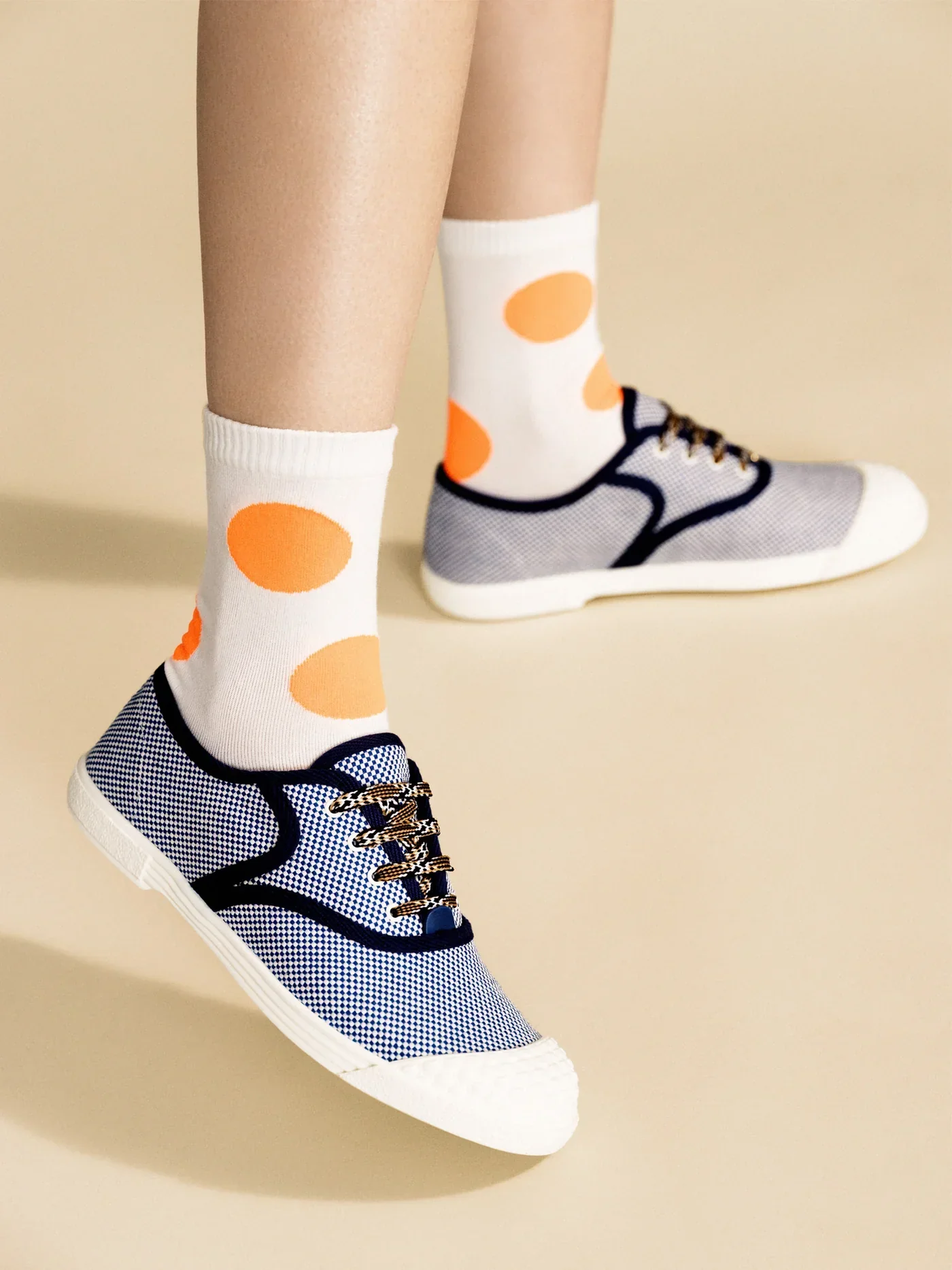 Rie Crew Neon Orange Socks - Image 2