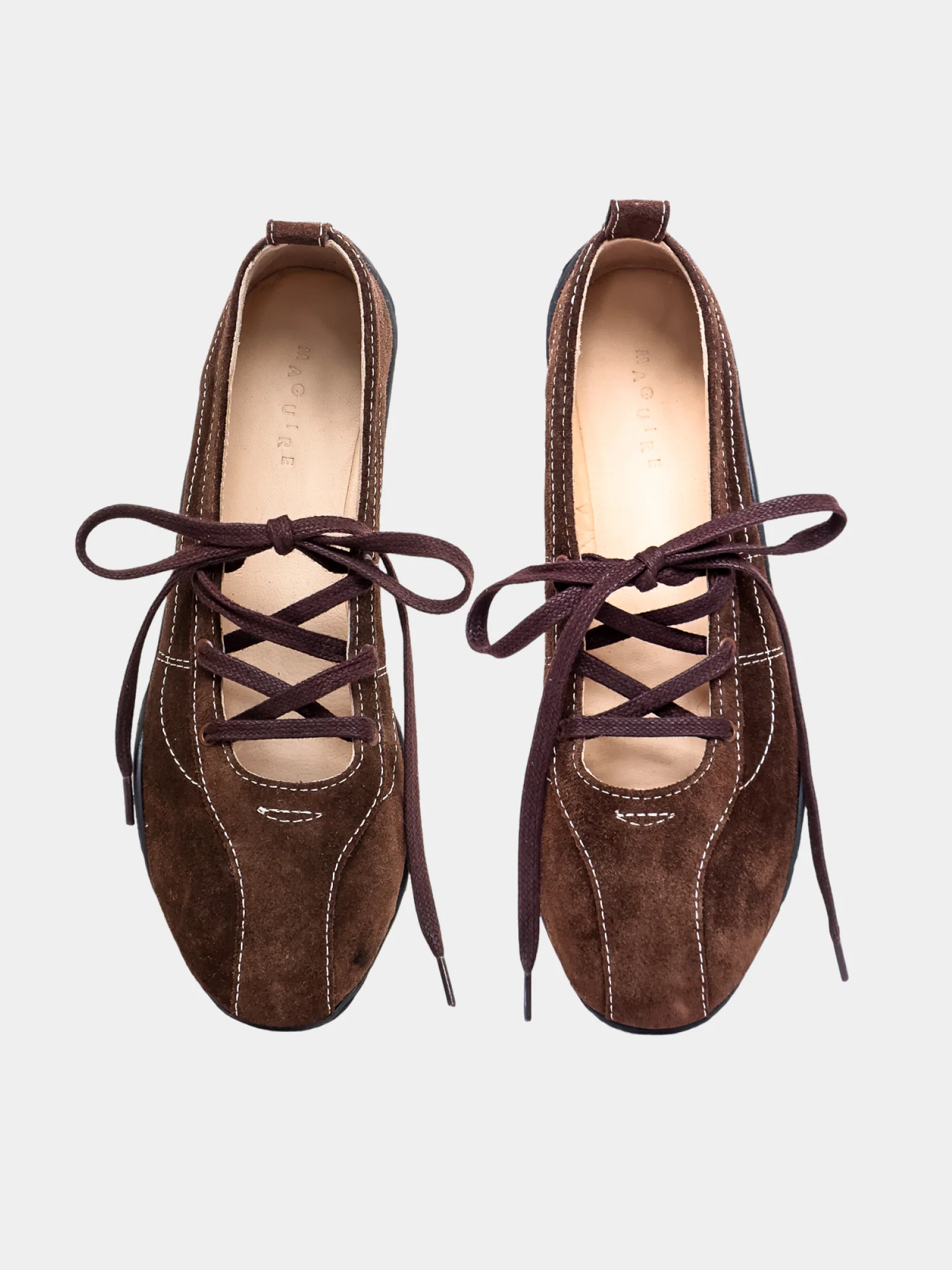Zava Brown Suede Ballerina - Image 3